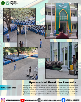 MTsN 2 Nganjuk Laksanakan Upacara  Hari Kesaktian Pancasila